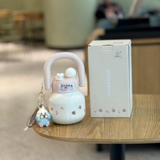 스테인리스 유리 머그컵 가을 귀여운 앵무새 디자인, 1개, 650ml 가을야외 이중 음용구 컵