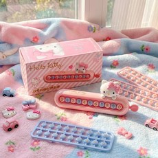 캐릭터 차량용 주차번호판 조합형 전화번호 선물용, 1개, 헬로키티핑크