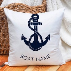 맞춤형 보트 이름 예술적인 베개 커버 해상 장식 앵커 정교한 쿠션 케이스 요트 홈 비치 하우스 선물 218539, 40X40CM, LK240728000103