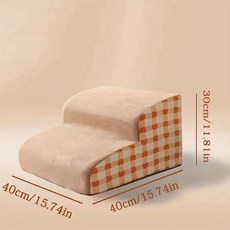 강아지 계단 미끄럼방지 고밀도 폼 반려동물 침대 스텝, 1개, 2 steps orange