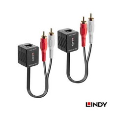 LINDY RCA 立體音源網路延長器 (CAT.5/CAT.6), 1個