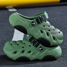 兒童洞洞鞋男童EVA厚底防滑中大童戶外包頭沙灘涼鞋