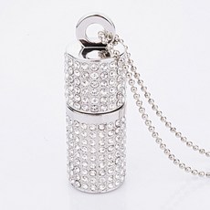 USB 목걸이 메모리 64G 크리스탈 큐빅 귀여운 주얼리, A. 공식 표준, B. U938핑크 16G, C. U938블루 16G