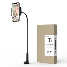 로랜텍 침대 스마트폰 자바라 거치대 T1, 블랙, 1개