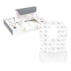 맘핸드슨 일회용 턱받이, 그레이 곰곰, 1개, 10매