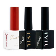 IVIt Bellertone 美甲膠3件組, 剝除式底膠+長效型固定式底膠+亮面上層膠, 1套