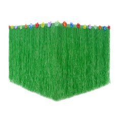 테이블 스커트 하와이안 테마 잔디 스커트 열대 해변 생일 파티, Green, 200X60
