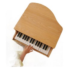 미니피아노 37키 피아노 초보자 장난감 전자 연습용 선물 건반 교구 원목 돌 초보, 1개, 2. 호두-37키