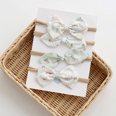 아바마 신생아 유아 아기 헤어밴드 4종 세트