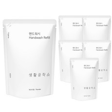 생활공작소 핸드워시 리필 파우더향, 400ml, 6개