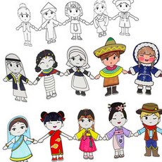 세계 여러나라 의상 스티커 놀이 종이공작, 3. 사우디아라비아/케냐/프랑스/멕시코/캐나다