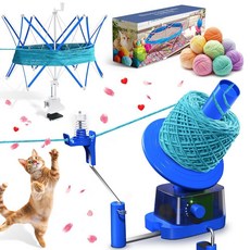 CozyBomB 원사 와인더 전기 와인더 크로치팅용 13온스 듀얼 스트롱 텐션 니트 스피너 뜨개질 생일 선물용 자동 크로치 스위프트 위빙 케이크 롤러, Swift Set, Swift Set, 1개, Blue