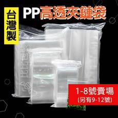 比比包裝 PP超透明夾鏈袋 尺寸1號-8號, 1個, PP#1 5x7cm 厚度0.055