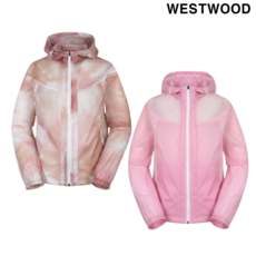 웨스트우드 NC엑스코점 봄 여름 이월 초특가 후드 탈부착 가능 화사한 컬러감의 여성 배색 방풍 자켓 O1TJW226