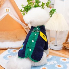 [블링봄] 강아지옷 강아지김장조끼 애견옷 고양이조끼 겨울옷, 1개, 네이비블루 견인가능 견인버클포함