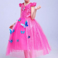 주니어 여아 원피스 나비 핑크 반팔 공주드레스