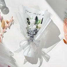 Maison de Flore 不凋謝鮮花 永生花花束 + 提袋, 白色