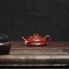原礦大紅袍手工樹葉150ML仿生器 宜興紫砂壺, 1個, 1L, 大紅袍樹葉150ML:150ML