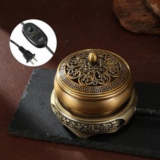 청동 구리 제사용 법당 연꽃 향꽂이 황동 명상 엔틱, 1개, 기본 색상