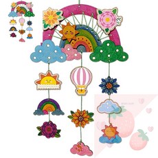 SB 모빌만들기 어린이만들기 무지개 벽장식, 1개