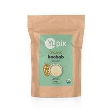 Yupik 바오밥 파우더 249.5g(8.8온스) USDA 인증 GMO 프리 비건 글루텐 프리 코셔 높은 섬유질 스무디 주스 및 베이킹용 타르트 슈퍼푸드, Yupik 바오밥 파우더 249.5g(8.8온스), U