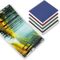Tenceur 미니 수채화 저널 14.9 x 14.9cm(5.5 5.5인치) 휴대용 120장 240페이지 정사각형 소형 스케치북 종이 휴대용 여행 화가 혼합 미디어용 미, 4, Serene