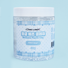 [마니랜드] 동글 비즈 클레이 화이트 투명 물에녹는 플라스틱 물라스틱, 1개, 150g, 투명 비즈클레이