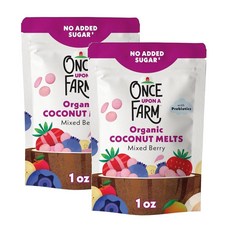 Once Upon a Farm 원스어폰어팜 무가당 코코넛 멜트 혼합 베리 스낵 28g, 2개