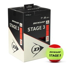 Dunlop Sports 3단계 저압축 테니스 공 - 어린이 및 초보자용 (공 12팩)