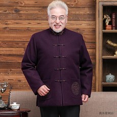 中老年男士唐裝 中國風加絨加厚外套