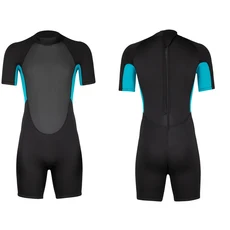 Oulylan Mens Short Wetsuit 3mm 네오프렌 전신 잠수복 다이빙 스노클링 서핑 수영 래프팅을위한 백 지퍼, 01 L
