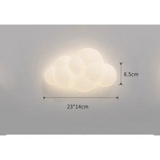 華燈惠 奶油雲朵造型壁燈 23公分 兒童房臥室床頭燈 柔和奶白光 日式簡約中古風, 奶油雲朵壁燈23CM