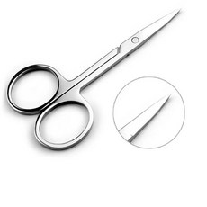 미니 휴대용 스테인리스 스틸 콧수염 가위 코 귀 제모 가위 다기능 트리머 3.5 인치 1 개, [01] Straight, 1개