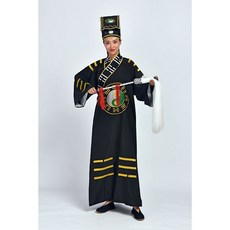 道士服裝法器用品法衣林正英茅山道袍先天八卦經衣長袍, 1個, 黑色道士服(衣服+帽子),M