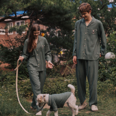 이브니에 남자 잠옷 마드라스 가을 겨울 면 레이온 홈웨어