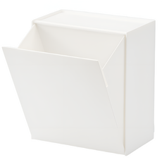 온다 무타공 수납 정리함 공중부양 휴지통 소품 정리 수납, 화이트, 1개