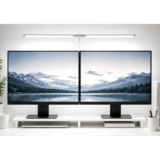 USB 듀얼 와이드 헤드 색상 밝기 각도 조절 LED 모니터 조명, 1개, 화이트 1개, 화이트