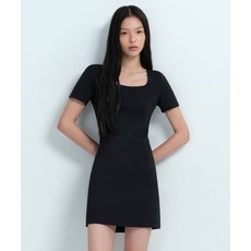 무신사 스탠다드 MUSINSA ANDAR D WOMAN 우먼즈 스퀘어 넥 저지 미니 드레스 블랙 MWCOE2Z02-BK 115536