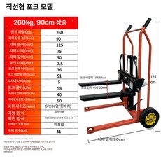 핸드자키 핸드 지게차 업소용 하역 적재 소형 쟈키 상하차 수동 핸드파레트 자키, 1개, 기본 색상