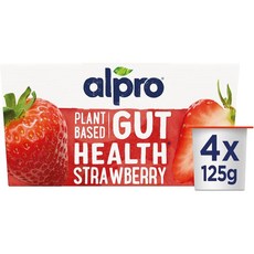 Alpro 알프로 스트로베리 플랜트 베이스 요거트 대체, 4개, 125g