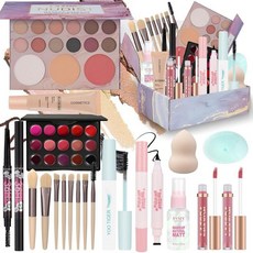 청소년용 메이크업 세트 키트 여아용 10-12 십대 선물 초보자, 15가지 색상 대리석 세트