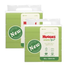 하기스 내츄럴 케어 플러스 물티슈 64매 x 12팩, 12박스