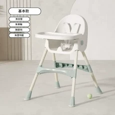Haweien 哈維恩 寶寶多功能餐椅 可摺疊 高低可調 PU坐墊 雙餐盤, 雀湖綠可坐可躺 單餐盤