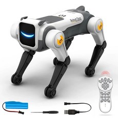스마트 스마트 AI 전자 로봇 강아지 반려견 기계식 RC, 화이트