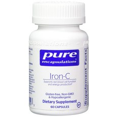 Pure Encapsulations 鐵&維他命C無麩質膠囊, 60顆, 1罐