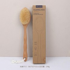 Maximilian CLEANLOGIC 專業乾刷身體按摩刷, 1個, 橢圓頭長柄
