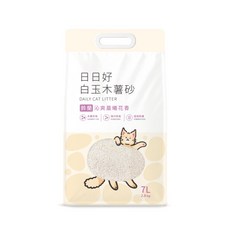 寵物王國 日日好-白玉木薯貓砂 7L 迷你白玉珍珠 快速凝結, 鈴蘭x6入組, 1個
