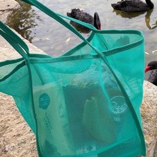 網紗單肩包 購物袋 沙灘包