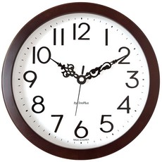 국산 원목25cm 무소음벽시계 벽걸이시계 소형 인테리어 원형 거실 브라운 우드 엔틱 심플 학교 식당 교실 사무실 집들이 개업 선물