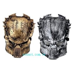 洋洋小品 終極戰士面具 鐵血戰士鐵血騎士面具 萬聖節化妝舞會派對角色扮演服裝道具, 1個, 金
